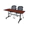 Kobe Rectangle FlipTop Table, 60" W, 29" H, Laminate Top, Cherry MKFT6030CH23BK - alternate 1